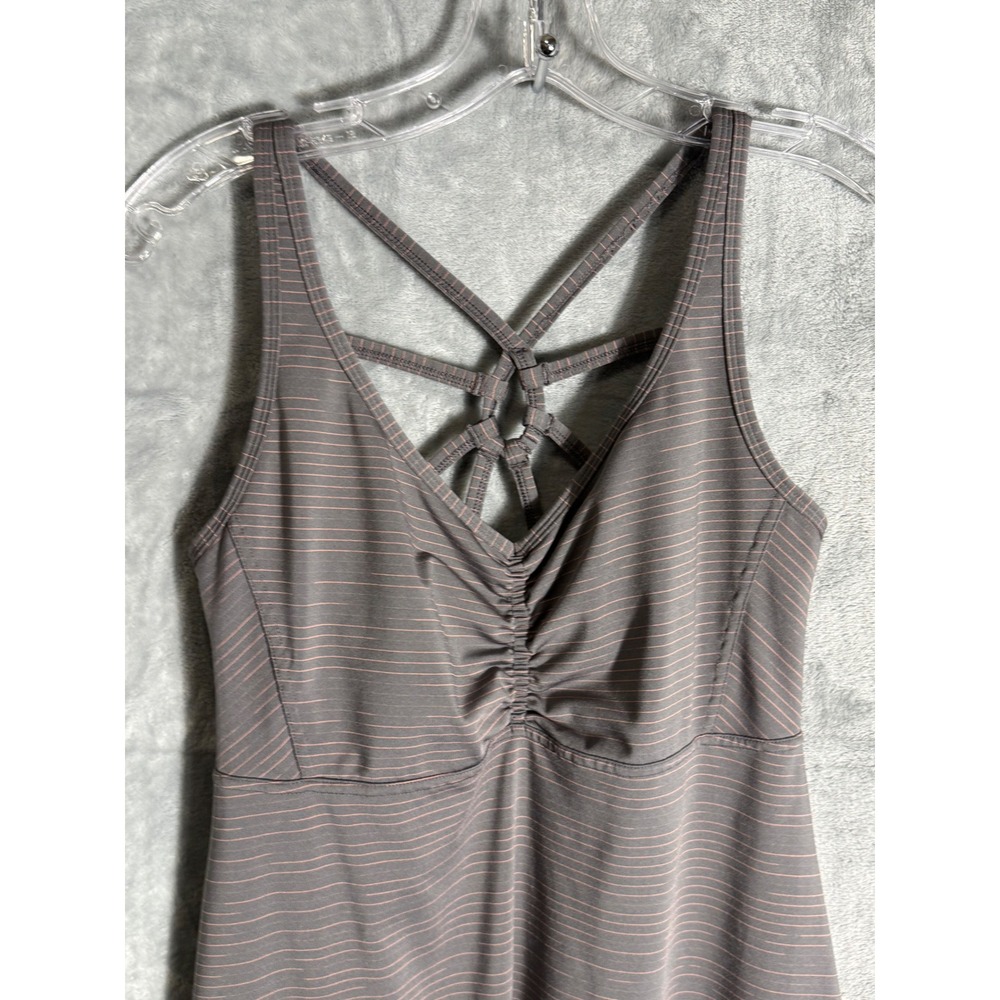 Prana active Dress Womens Medium Striped Strappy Back Built In Bra size M - Picture 4 of 15